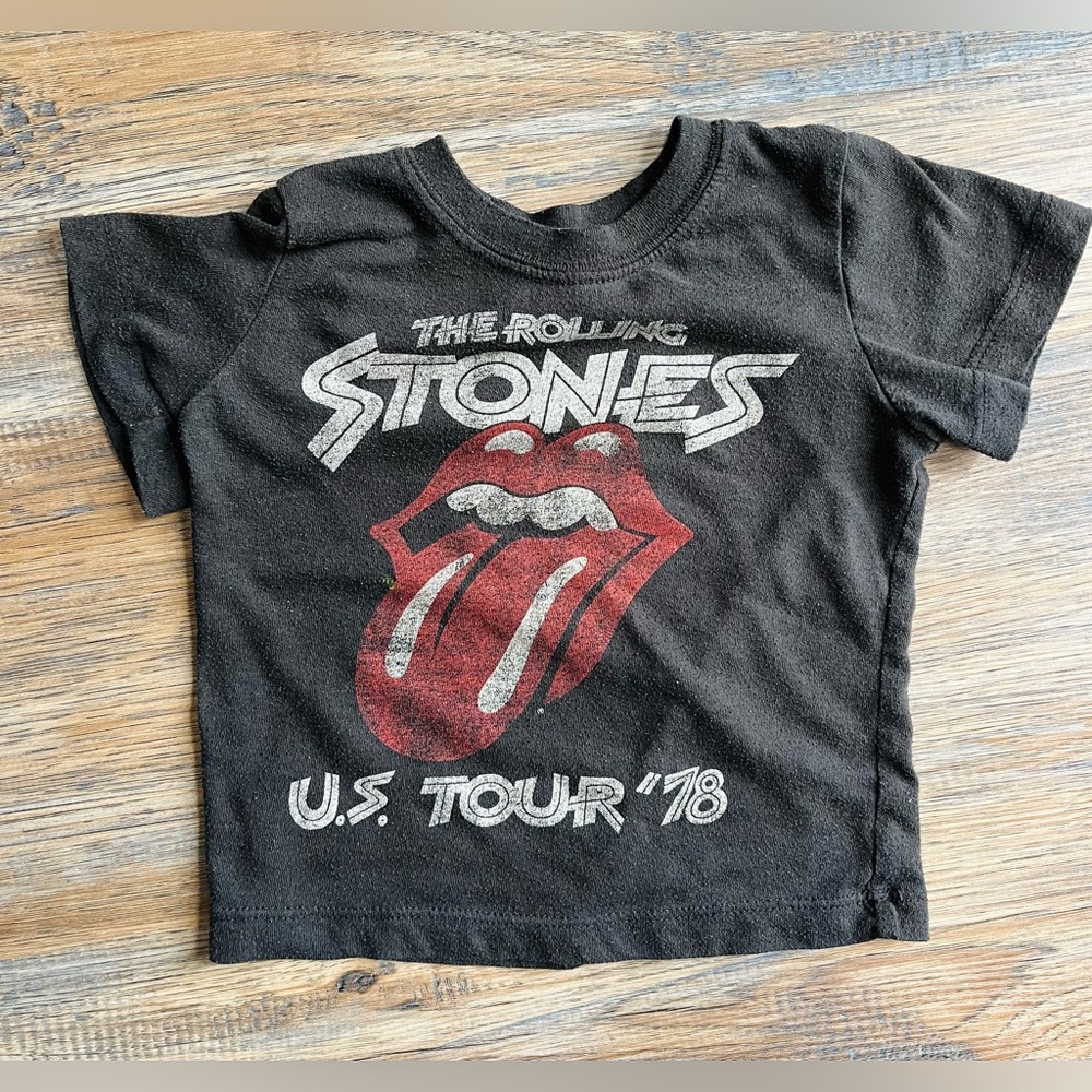 The Rolling Stones 1978 US Tour Black Baby T-Shirt 18 months